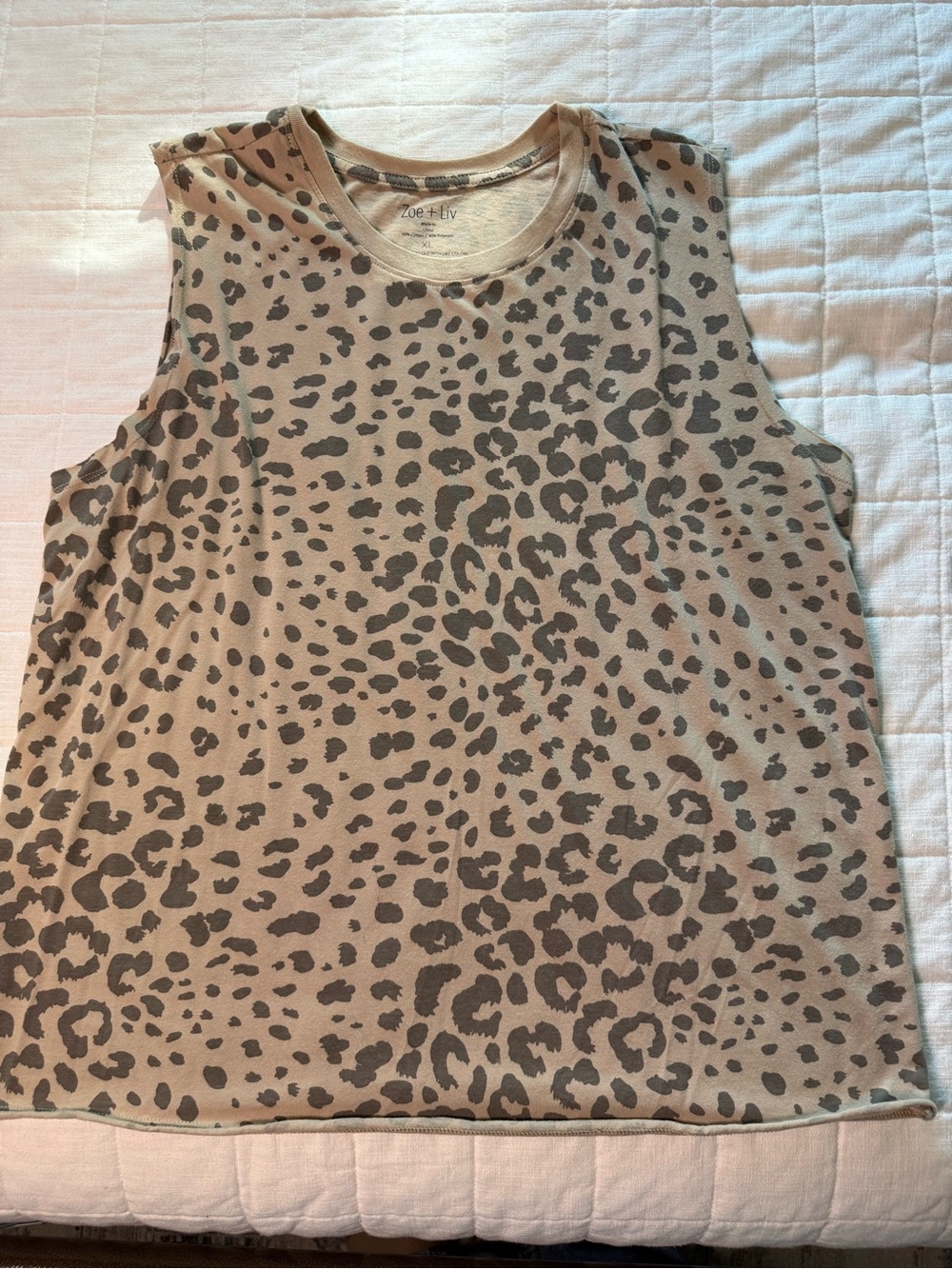 Zoe + Liv Taupe Leopard Print Tank Top